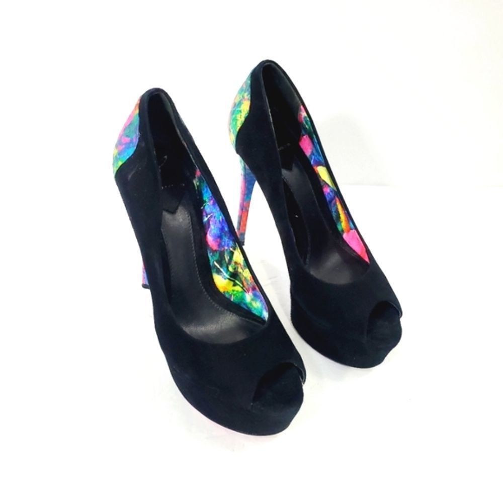 Brian Atwood Peep toe HIgh heel slip on shoes size 5.5